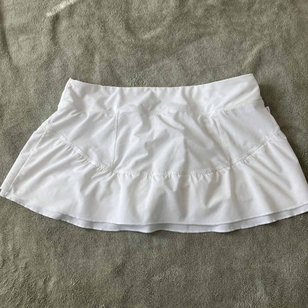 Nike Dri-Fit Advantage Skort Skirt White Women's Large Golf Tennis Pickleball - Picture 3 of 10